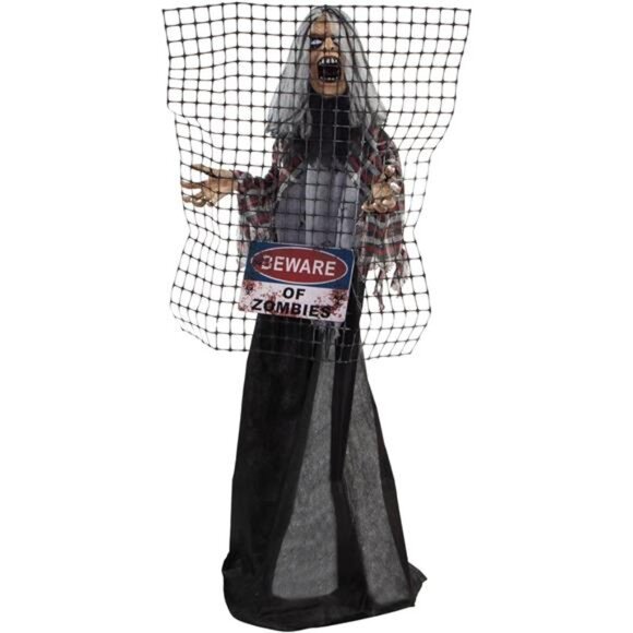 Haunted Hill Farm Life-Size Scary Zombie with Electric Fence, Halloween - Picture 7 of 7